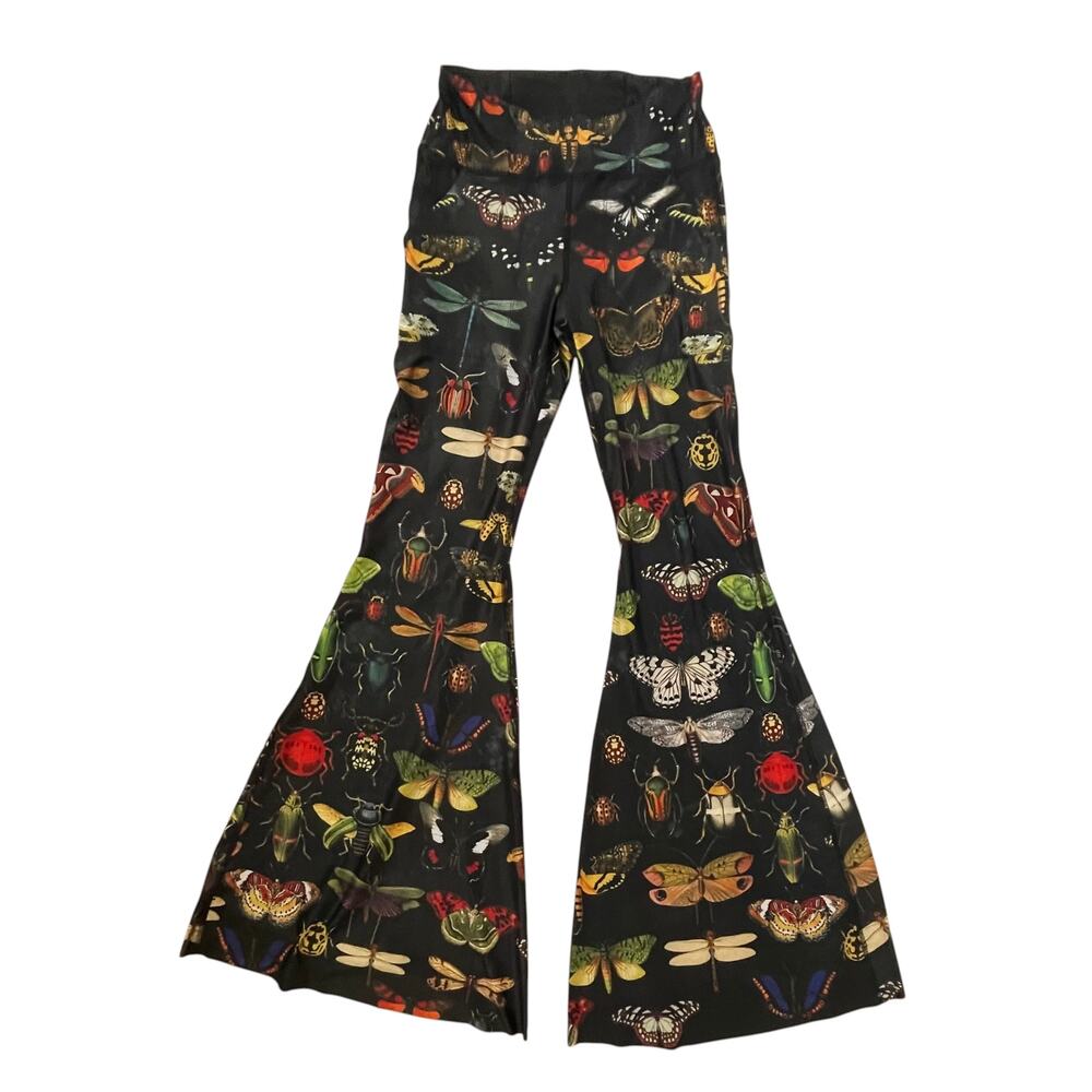 Yoga Democracy Bell Bottoms - Pockets - Buggin Out - Butterfly - Insects  - S